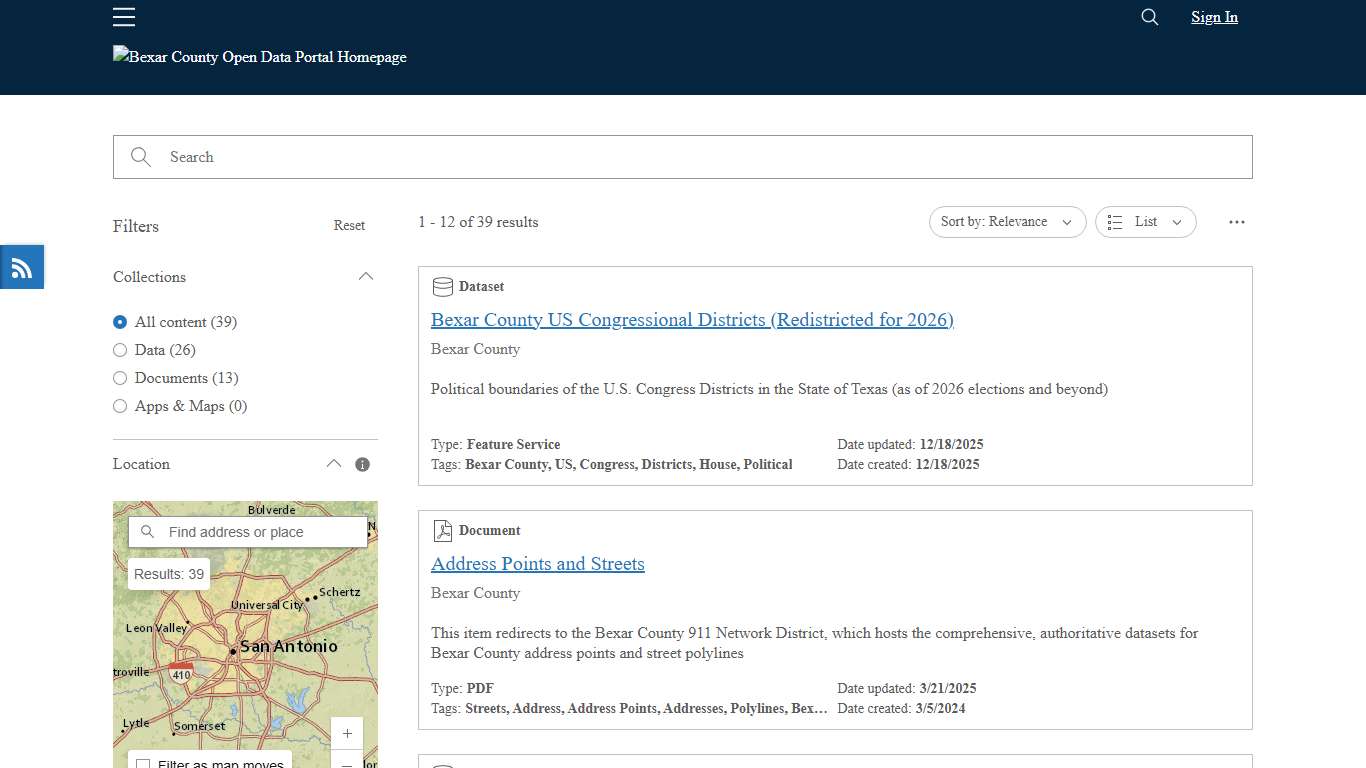 Bexar County Open Data Portal