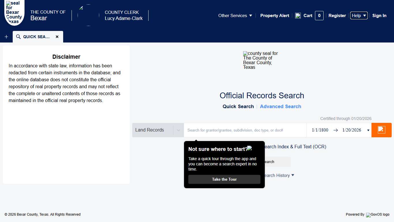 Official Record Search - Quick Search