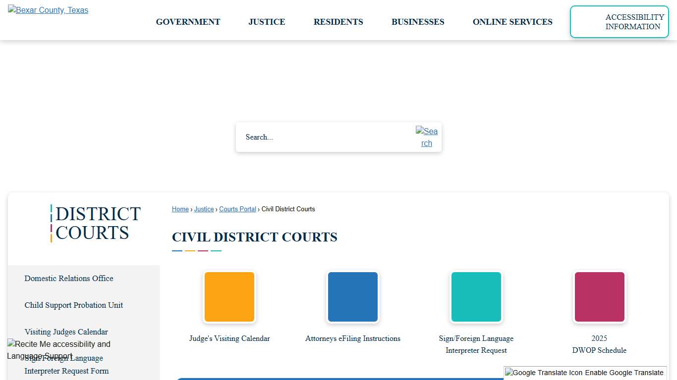 Civil District Courts Bexar County, TX - Official Website